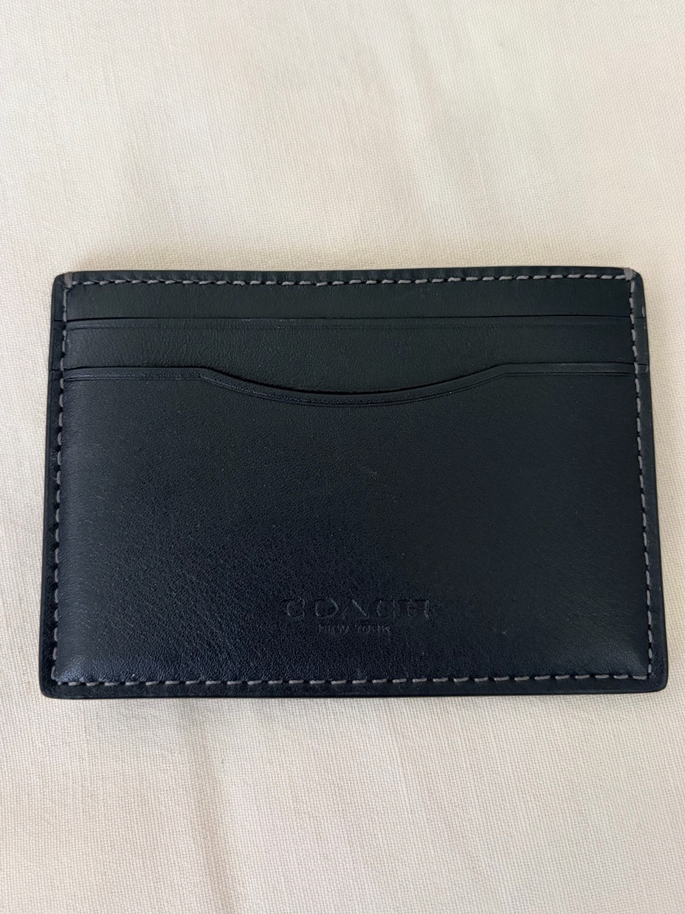 NWOT Coach Black Leather Card Holder & Money Clip